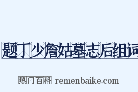 题丁少詹姑墓志后组词是什么意思的图片